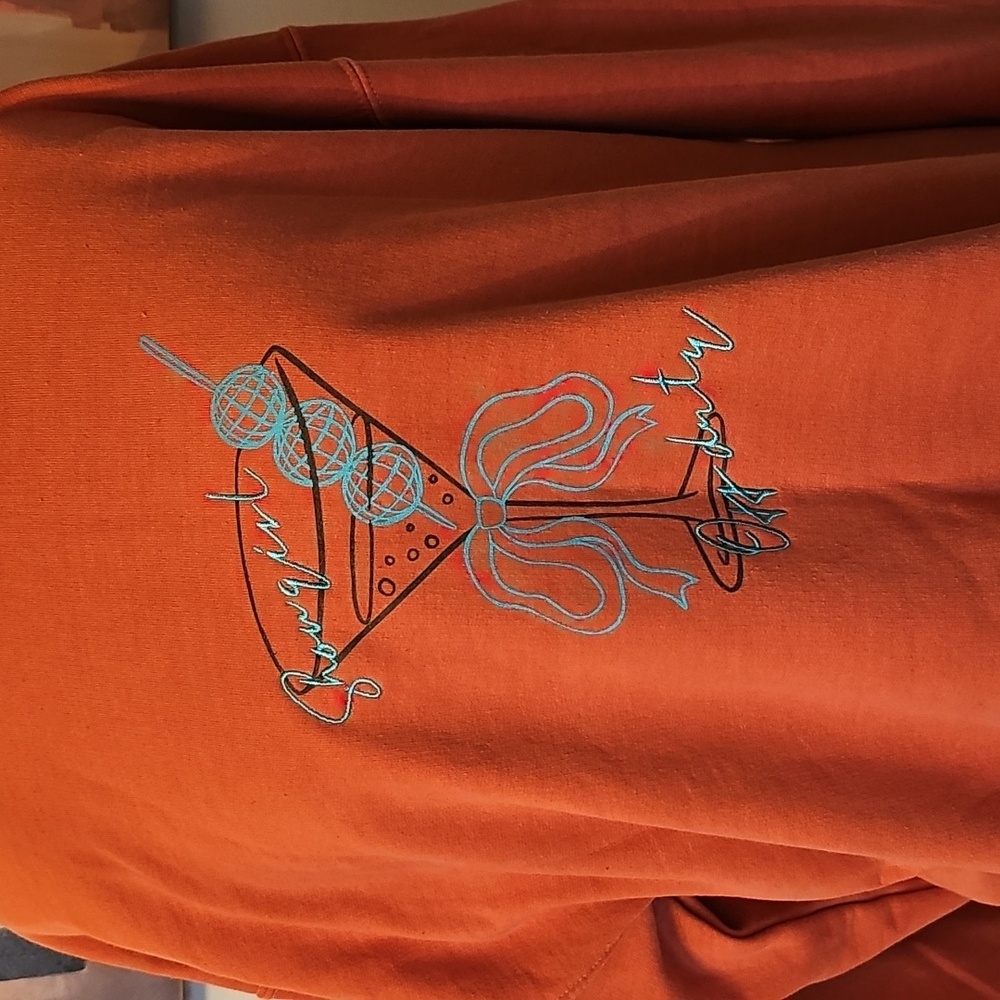 Anthropologie Orange Graphic Crewneck Sweatshirt - Picture 2 of 7